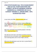 UTAH STATE BOARD NAIL TECH EXAM NEWEST  2026 ACTUAL EXAM QUESTIONS AND  CORRECT DETAILED ANSWERS &lpar;VERIFIED  ANSWERS&rpar; ALL ANSWERED &lbrace;65 Q & A&rcub;  ALREADY GRADED A&plus; &vert; BRAND NEW&excl; &vert; 100&percnt;  GUARANTEED PASS 