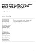 OB&sol;PEDS HESI EXAM &lpar;NEWEST EXAM 2025&rpar; &vert; QUESTIONS AND CORRECT ANSWERS &vert; VERIFIED ANSWERS &vert; GRADED A&plus;