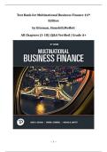 Multinational Business Finance &ndash; 16th Edition &lpar;Eiteman&comma; Stonehill & Moffett&rpar; &vert; Complete Test Bank &lpar;Ch&period; 1&ndash;18&rpar; &vert; Verified Q&A &vert; Grade A&plus;