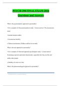 PSYCH 290 FINAL EXAM 2026 Questions and Answers