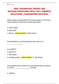 NAIL TECHNICIAN THEORY &lpar;MD  EDITION&rpar; QUESTIONS WITH 100&percnt; CORRECT  SOLUTIONS &vert; GUARANTEED SUCCESS&period;