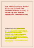  COA  JCAHPO Exam Study &vert;Verified Expert Exam Questions with Correct Clear Verified Answers&vert; All Graded A&plus;&vert;Latest  Premium Update&vert;100&percnt; Guaranteed Success&period;