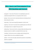 FBLA Sports and Entertainment Exam 2026 Questions and Answers
