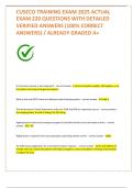 CUSECO TRAINING EXAM 2025 ACTUAL EXAM 220 QUESTIONS WITH DETAILED  VERIFIED ANSWERS &lpar;100&percnt; CORRECT  ANSWERS&rpar; &sol; ALREADY GRADED A&plus;