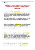 SPEA-V181 EXAM 1 QUESTIONS WITH 100&percnt;  CORRECT SOLUTIONS &vert; GUARANTEED  SUCCESS&period;