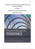 Psychological Testing&colon; Principles&comma; Applications&comma; and Issues &ndash; 9th Edition &lpar;Kaplan&rpar; &vert; Complete Test Bank &lpar;Ch&period; 1&ndash;21&rpar; &vert; Verified Q&A &vert; Grade A&plus; &vert; ISBN 9781337098137