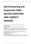 ASE A4 Steering and  Suspension 100&percnt;  SOLVED QUESTION  AND CORRECT  ANSWER
