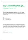 BIO 322 Pathophysiology Midterm Exam 2025 &ndash; Comprehensive Study Guide&comma; Practice Questions & Answer Key
