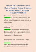 NUR202 &sol; NUR 202 Midterm Exam&vert; Maternal-Newborn Nursing &vert; Questions and Verified Answers &vert; Graded A&plus;  &vert; Fortis &vert; 2025&sol;2026 Guide