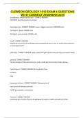 CLEMSON GEOLOGY 1010 EXAM 4 QUESTIONS WITH CORRECT ANSWERS 2025&period;