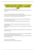 CLEMSON MICROECONOMICS 2110 EXAM 1 QUESTIONS WITH CORRECT ANSWERS 2025&period;