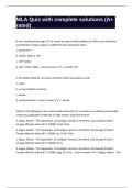MLA Quiz with complete solutions &lpar;A&plus; rated&rpar;