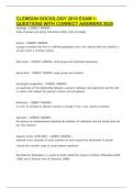 CLEMSON SOCIOLOGY 2010 EXAM 1- QUESTIONS WITH CORRECT ANSWERS 2025