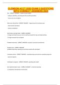 CLEMSON ACCT 2020 EXAM 2 QUESTIONS WITH CORRECT ANSWERS 2025&period;