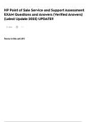 HP Point of Sale Service and Support Assessment EXAM Questions and Answers &lpar;Verified Answers&rpar; &lpar;Latest Update 2025&rpar; UPDATE&excl;&excl;