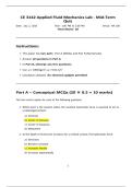 CE 3142 Applied Fluid Mechanics Lab - Mid-Term Quiz &lpar;Answered 100&percnt; 2025&sol;26&rpar; Already Graded A' - University of Texas&comma; Arlington&period;