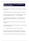MGMT 105 Quiz 1 CH 1-4 questions & answers rated A&plus;