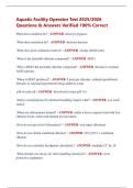 Aquatic Facility Operator Test 2025&sol;2026  Questions & Answers Verified 100&percnt; Correct