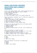 NURA-1160 EXAM 2 REVIEW QUESTIONS AND CORRECT ANSWERS