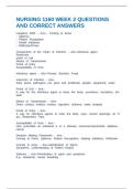 NURSING 1160 WEEK 2 QUESTIONS AND CORRECT ANSWERS