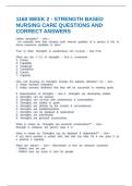 1160 WEEK 2 - STRENGTH BASED NURSING CARE QUESTIONS AND CORRECT ANSWERS