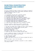 N1160 FINAL EXAM PRACTICE QUESTIONS AND CORRECT ANSWERS