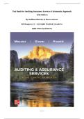 Complete Verified Test Bank for Auditing & Assurance Services &lpar;12th Edition&comma; Messier & Glover&rpar; &ndash; Chapters 1&ndash;21