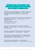 INTRODUCTION TO MATERNITY AND PEDIATRIC NURSING FINAL EXAM WITH 100&percnt; CORRECT ANSWERS 2025