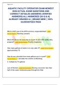 AQUATIC FACILITY OPERATOR EXAM NEWEST  2026 ACTUAL EXAM QUESTIONS AND  CORRECT DETAILED ANSWERS &lpar;VERIFIED  ANSWERS&rpar; ALL ANSWERED &lbrace;50 Q & A&rcub;  ALREADY GRADED A&plus; &vert; BRAND NEW&excl; &vert; 100&percnt;  GUARANTEED PASS 