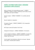 NURS 120 MED SURG QUIZ 1 REVIEW questions with answers