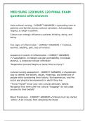 MED SURG 120&comma;NURS 120 FINAL EXAM questions with answers