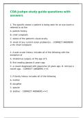 COA jcahpo study guide questions with answers