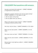 COA JCAHPO Test questions with answers