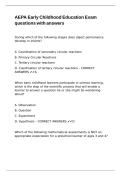 AEPA Early Childhood Education Exam questions with answers