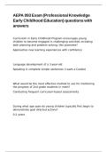 AEPA 093 Exam &lpar;Professional Knowledge Early Childhood Education&rpar; questions with answers