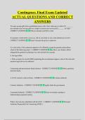 Contingency Final Exam Updated  ACTUAL QUESTIONS AND CORRECT  ANSWERS