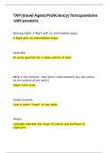 TAP &lpar;travel Agent Proficiency&rpar; Test questions with answers