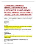 CARPENTRY JOURNEYMAN  CERTIFICATION EXAM  PRACTICE  QUESTIONS AND CORRECT ANSWERS  &lpar;VERIFIED ANSWERS&rpar; PLUS RATIONALES  2026 Q&A &vert; INSTANT DOWNLOAD PDF 