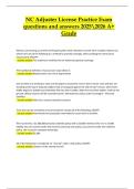 NC Adjuster License Practice Exam &ndash; Questions and Answers &lpar;2025&sol;2026&rpar; &ndash; A&plus; Grade&comma; Verified Latest Study Material