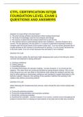 CTFL CERTIFICATION ISTQB FOUNDATION LEVEL EXAM 1 QUESTIONS AND ANSWERS