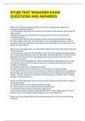 ISTQB TEST MANAGER EXAM QUESTIONS AND ANSWERS
