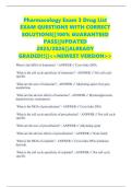 Pharmacology Exam 3 Drug List EXAM QUESTIONS WITH CORRECT SOLUTIONS&vert;&vert;100&percnt; GUARANTEED PASS&vert;&vert;UPDATED 2025&sol;2026&vert;&vert;ALREADY GRADED&excl;&excl;&vert;&vert;<<NEWEST VERSION>>