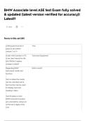 BMW Associate level ASE test Exam fully solved & updated &lpar;latest version verified for accuracy&rpar;&vert; Latest&excl;&excl;