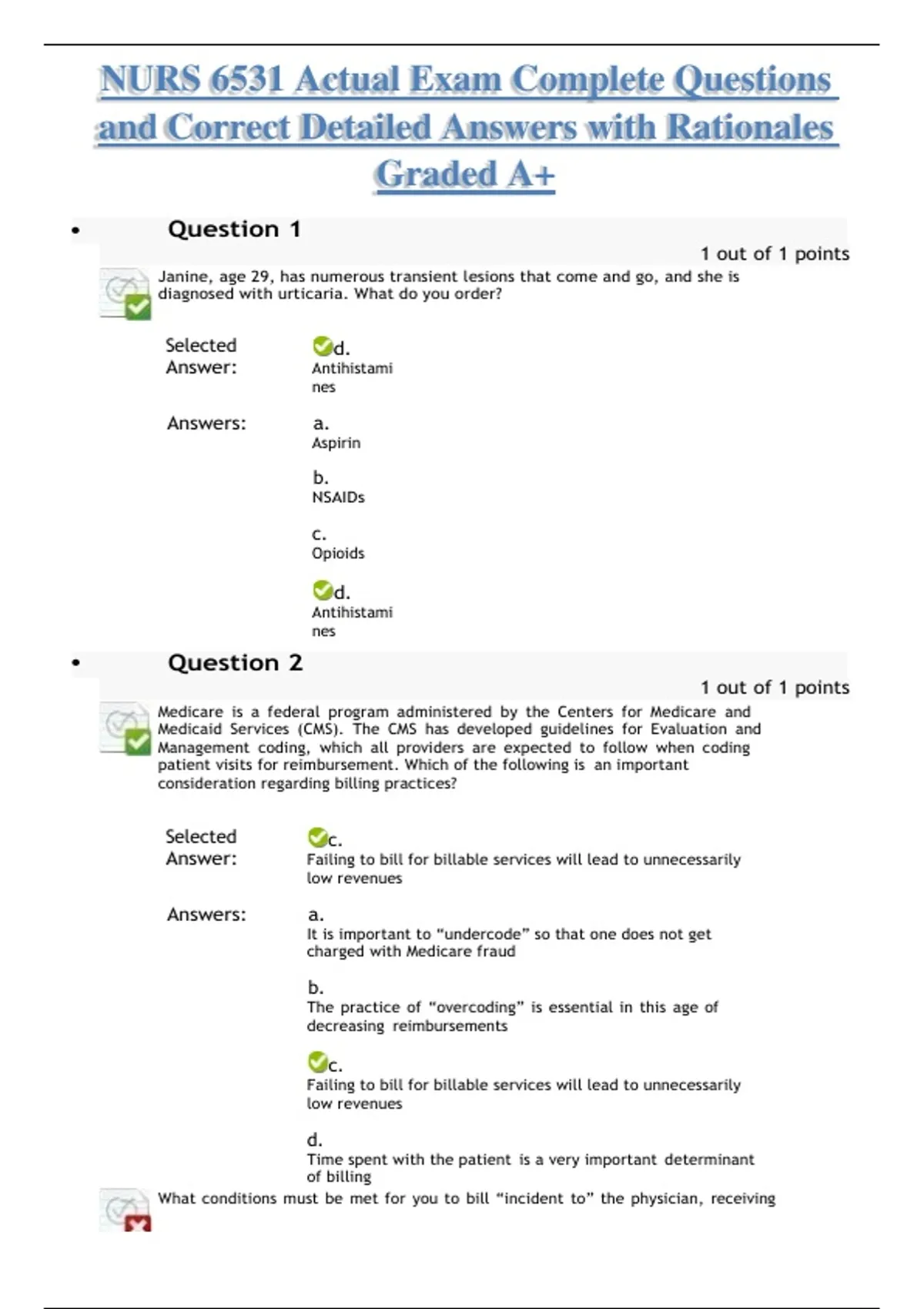 NURS 6531 Actual Exam Complete Questions and Correct Detailed Answers ...