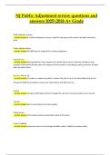 New Jersey Public Adjuster Exam &vert; Verified Review Questions & Correct Answers &vert; Latest A&plus; Grade 2025&sol;2026