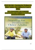 Nursing for Wellness in Older Adults &ndash; 9th Edition &lpar;Carol A&period; Miller&rpar; &ndash; Complete Test Bank with Verified Questions & Answers &lpar;Chapters 1&ndash;29&rpar;