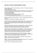 MEDICAL GROUP MANAGEMENT EXAM