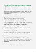 CSX Week 1 Test exam with correct answers