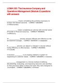 LOMA 335- The Insurance Company and Operations Management &lpar;Module 2&rpar; questions with answers