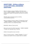 AHASTI EMR -- Written midterm review WITH WELL ANSWERED QUESTIONS